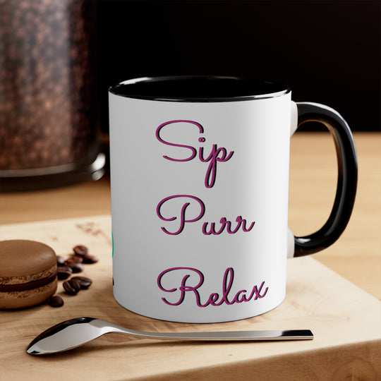 Sip Purr Relax Coffee Mug, 11oz